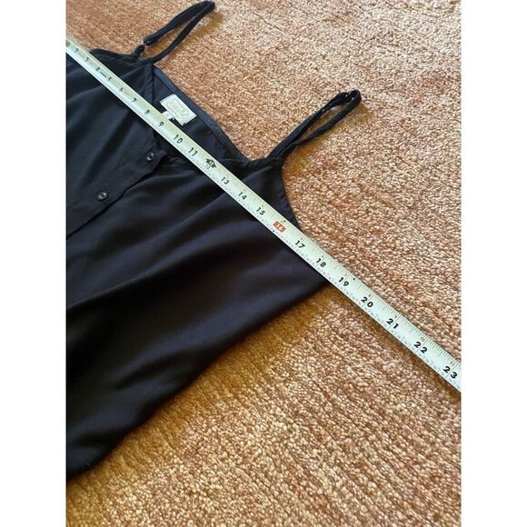 Mud Pie black romper size M button front drawstring waist pockets - Picture 6 of 7